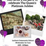 Poster- Join us to celebrate the Quenn's Jubilee. Wednesday 1st June 2-4pm