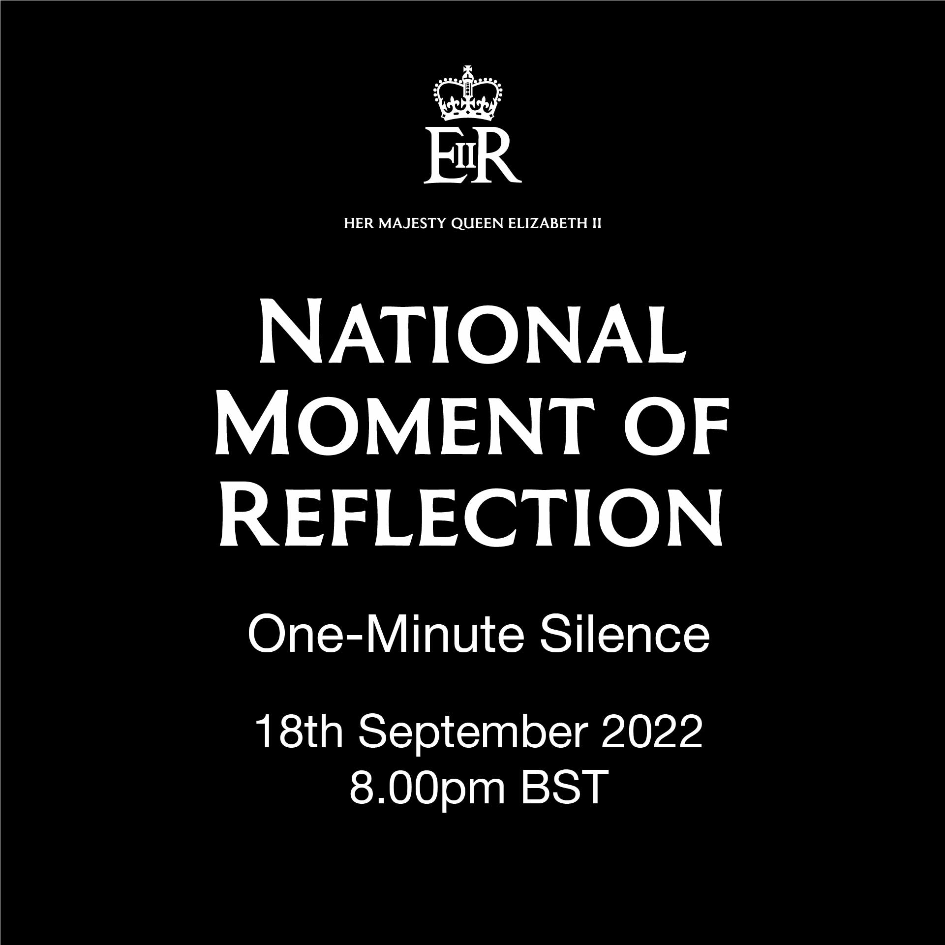 National Moment of reflection Sunday 18th September 22 8pm